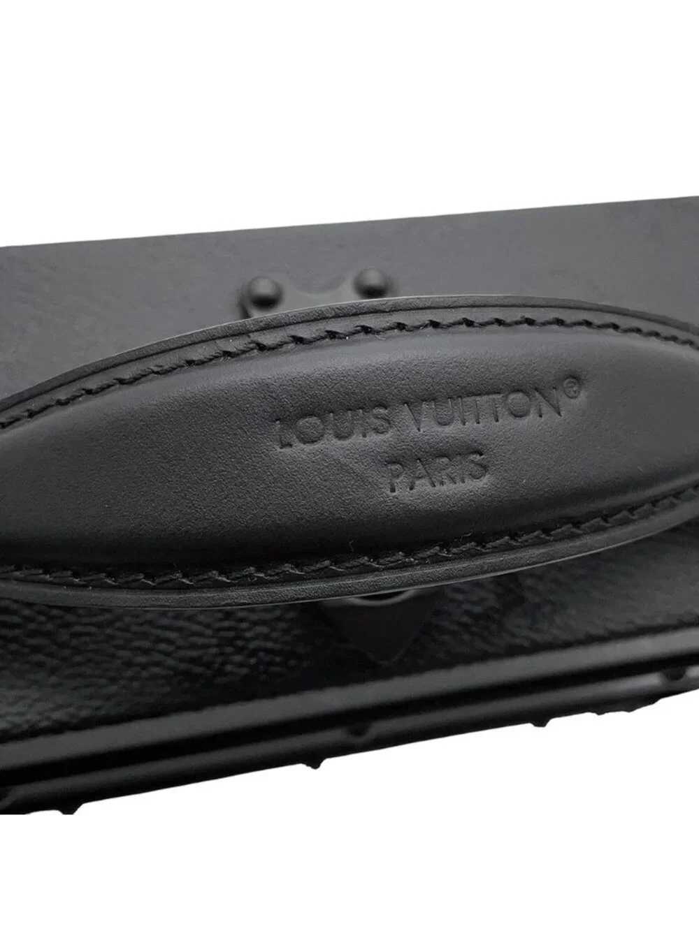 Louis Vuitton Shoulder Bag Monogram Midnight Handle Trunk Buckle Black